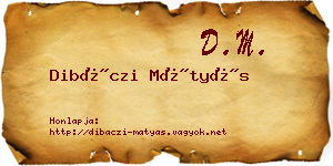 Dibáczi Mátyás névjegykártya
